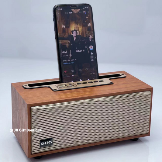 Wooden Speaker with Mobile Phone Holder