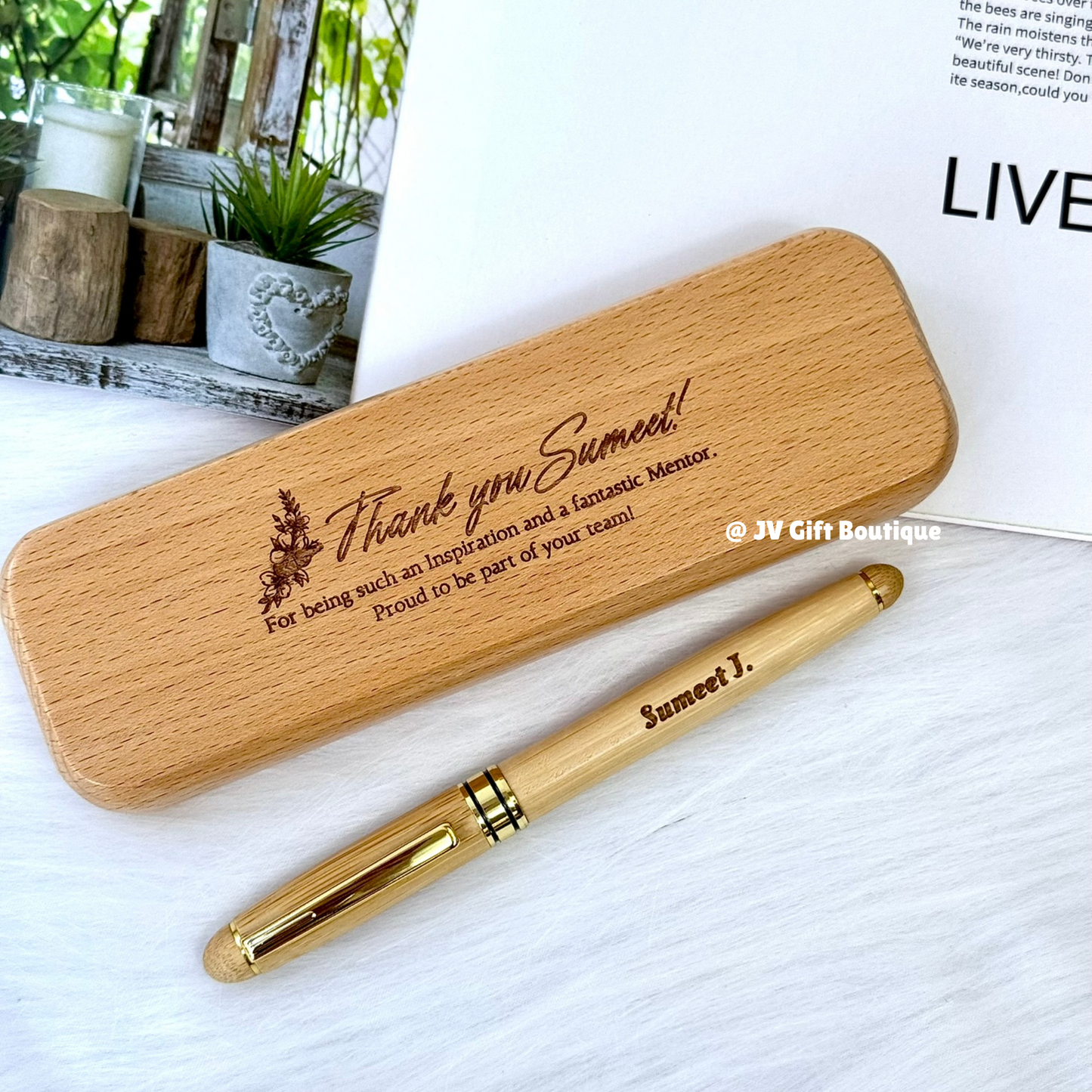 Personalised Wooden Pen Set